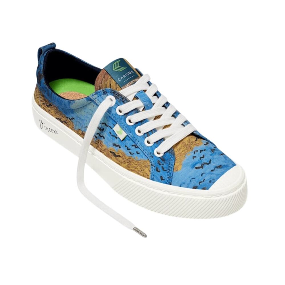 Cariuma X Van Gogh Men's VGM OCA Low Sneakers US 10.5 Blue Wheatfield Canvas NIB